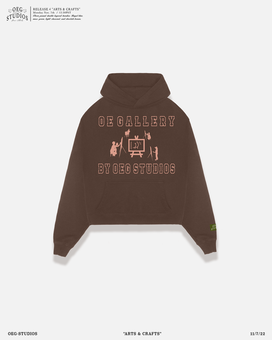 DOUBLE LAYERED HOODIE - BROWN